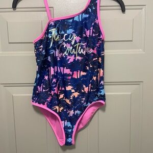 2/$10 Juicy Couture Vibrant Pink Kids Swimsuit size 12
